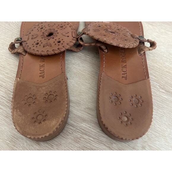Jack Rogers Medallion Thong Sandals Size 9.5 Brown Boho Beach - Picture 5 of 6
